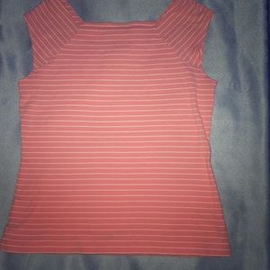 Pink and white Ann Taylor Loft top.